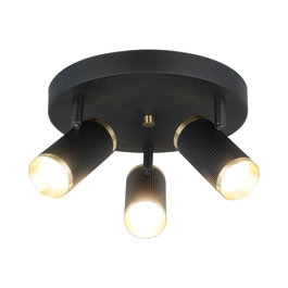 Opviq Lume - 70-23 Candelabro de Cuerpo de Metal en Laca Negra y Antigua